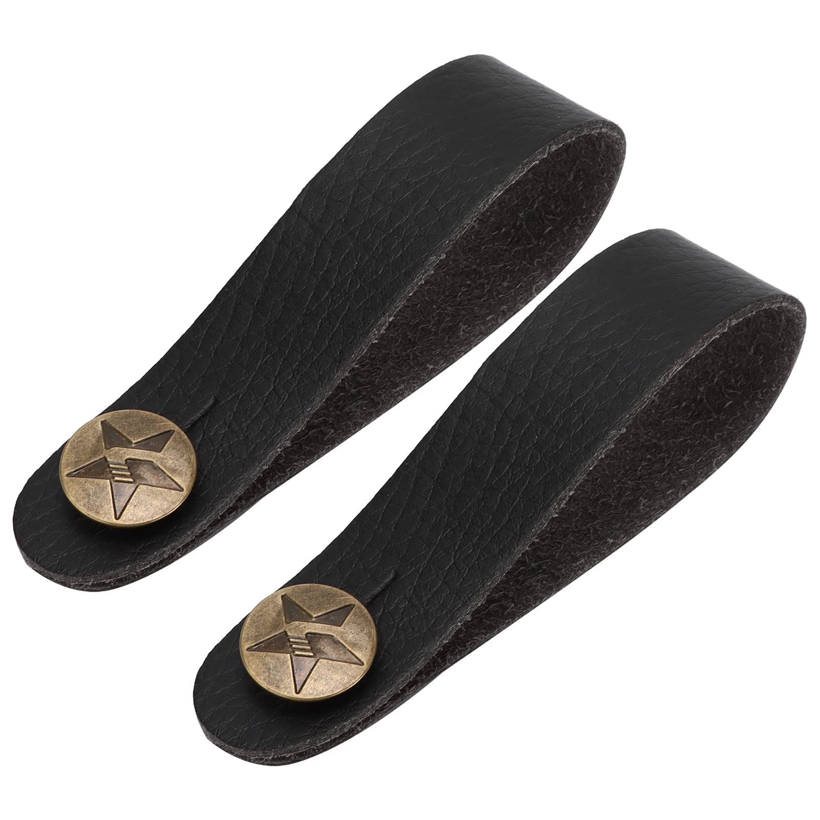 2Pcs PU Leather Guitar Headstock Strap Tie Guitar Neck Strap Button Headstock Adapter Retro for Acoustic Electric Ukulele