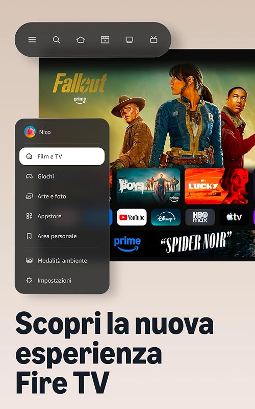 Fire TV Stick 4K (ultimo modello), streaming 4K semplice, nuovo telecomando Fire TV, tutte le tue app in un unico posto, TV in diretta gratuita, trova i contenuti più velocemente con Alexa+