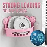 TAILI Shower Corner Shelves 2 Pack Suction Caddy Pink 3.2x8.7x10.6 in view 3