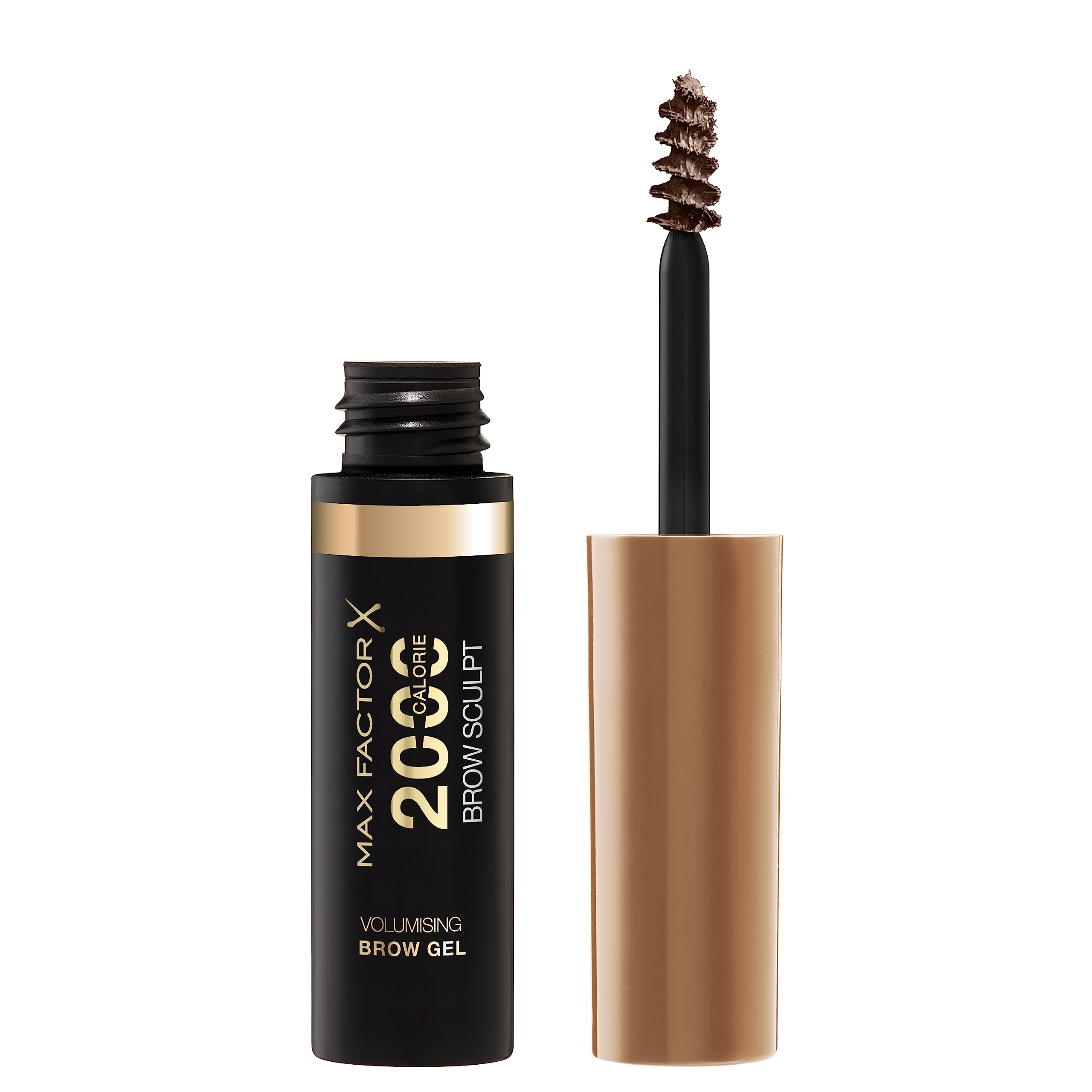 Max Factor 2000 Calorie Volumising Brow Sculpt Gel, Long-Lasting, Plumped & Fuller-Looking Brows, Waterproof, Smudge-Proof, Shapes & Intensifies, 001 Dark Blonde, 4.5ml