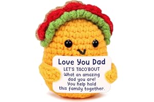 LUOHERE Fathers Day Dad Gifts from Daughter Son Happy Birthday I Love Best Dad Ever Gifts for New Single Step Dads Thank You Daddy Cool Funny Present Christmas Handmade Crochet Taco Gift