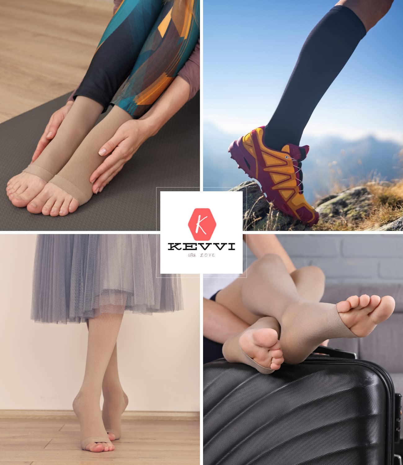 - Compression Socks 20-30 mmHg, Knee High Stockings, 2 Pairs, Medical ...