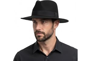 Maixora Classic Fedora Hats for Men and Women Wide Brim Felt Panama Hat Vintage 1920s Gangster Hat