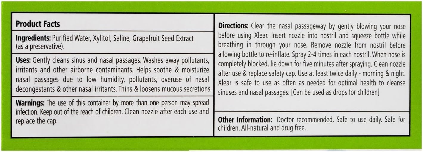 Xlear Saline Nasal Spray with Xylitol - 0.75 oz: Health & Personal Care