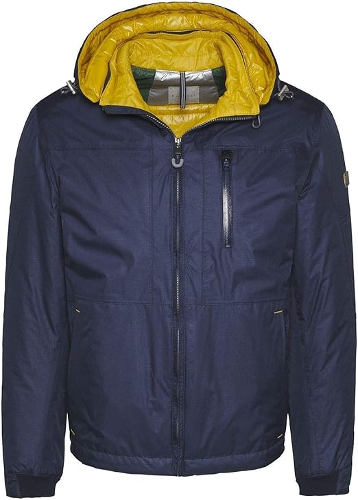 Bugatti Men's Rain Jacket with Hood and Rainseries Equipment Marine Blue No 470213-49089-390 