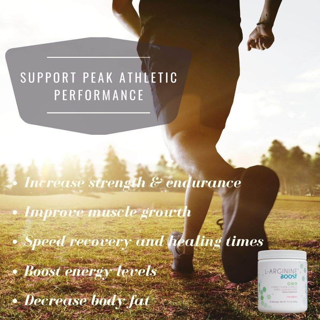 L-ARGININE BOOST - Nitric Oxide Booster Dietary Supplement - For Cardio Health - L-Arginine with L- Citrulline - Beetroot Extract - Better Blood Pressure, Blood Flow, & Cholesterol - Strawberry Powder: Health & Personal Care
