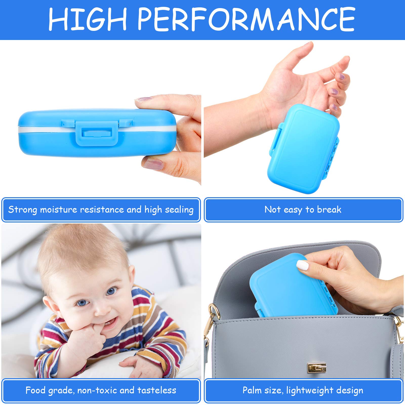 Baby Tooth Box Keepsake for Kids Teeth Storage Holder Child Teeth Organizer Tooth Fairy Box with Baby Fetal Hair Container and Tweezer for Keeping The Child Memory(Blue)