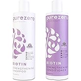 Purezero Biotin Shampoo & Conditioner Set - Anti Thinning Formula - Volumizing, Thicker, Fuller Hair - Zero Sulfates, Parabens, Dyes, Gluten - 100% Vegan & Cruelty Free (12 Fl Oz (Pack of 2))