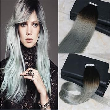 Amazon Com Hairdancing 16 Tape In Hair Extensions Pack Dark