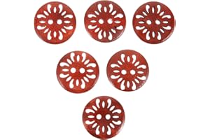 Healeved 50pcs 20mm Wooden Chrysanthemum Buttons Flower Buttons for Clothes Handmade Sewing Craft Supplies