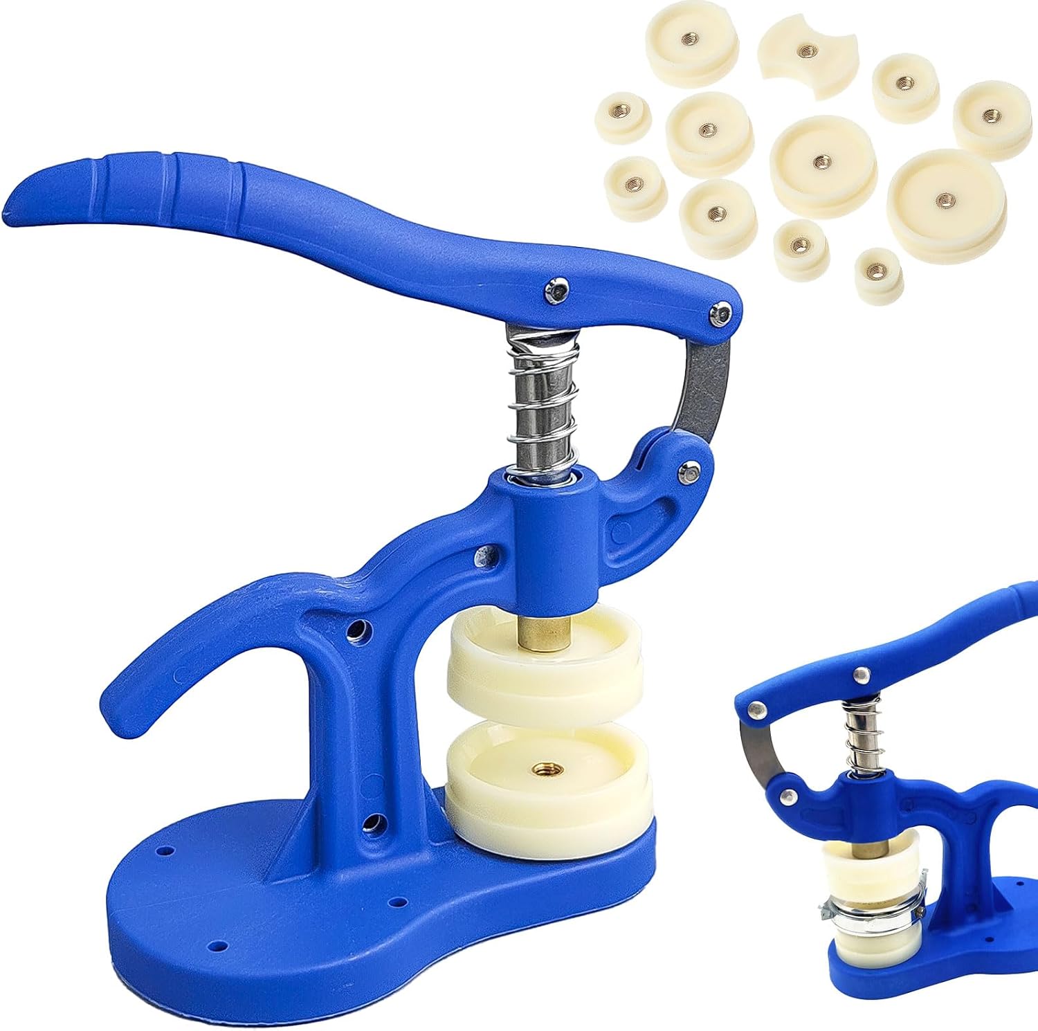 Watch Press Tool, Case Pressing Machine, Nylon Plastic Case Pressing Machine, Watch Back Cover Pressing Machine Application: Watch Repair, Pressing Watch Case Backs Includes 12 Adapters 5-50mm (Blue)