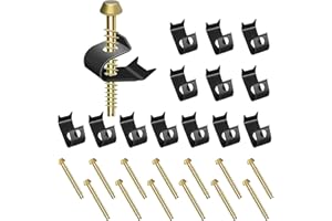 Dreyoo 14 Pack Sink Clips Kit, Undermount Sink Clips Compatible with Moen/Elkay Bathroom Counter, for Countertops up to 1-1/2" Thick, U Channel Brackets Top Mount Kit Support(Gold)