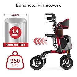 Walkers for Seniors, Rollator Walker with Seat, 350