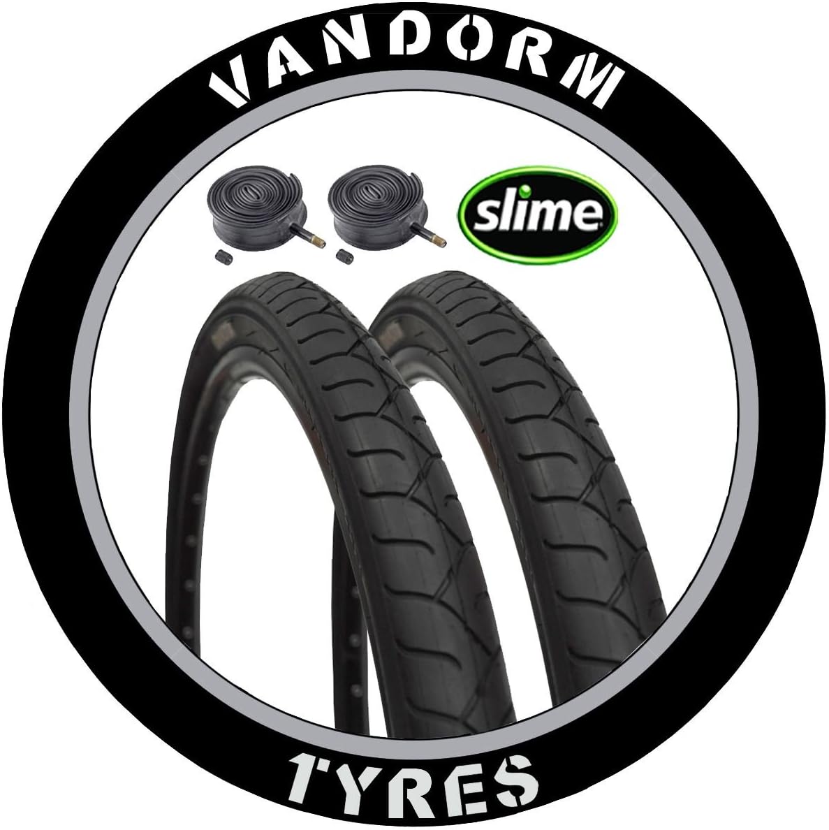 Vandorm MTB 26" x 1.95" Slick Bike Tyre City Slick and Inner Tubes Deal