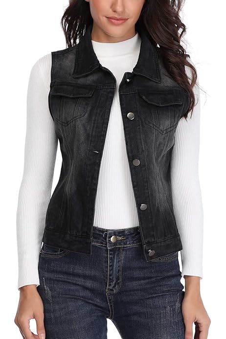 misses denim vests