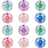 Cheriswelry 100pcs 20mm Crystal AB Acrylic Round Chunky Bubblegum Ball Beads with Glitter Powder Loose Gumball Spacer Beads for Bracelet Necklace Jewelry Making DIY Craft