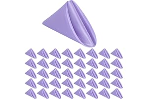 LYKOOW Lavender Satin Napkins 40 Pcs Purple Satin Cloth Napkins Square 17" Soft Smooth Fabric Table Napkins Washable Cloth Napkins for Weddings Parties Holiday Dinner Thanksgiving Christmas (Lavender)