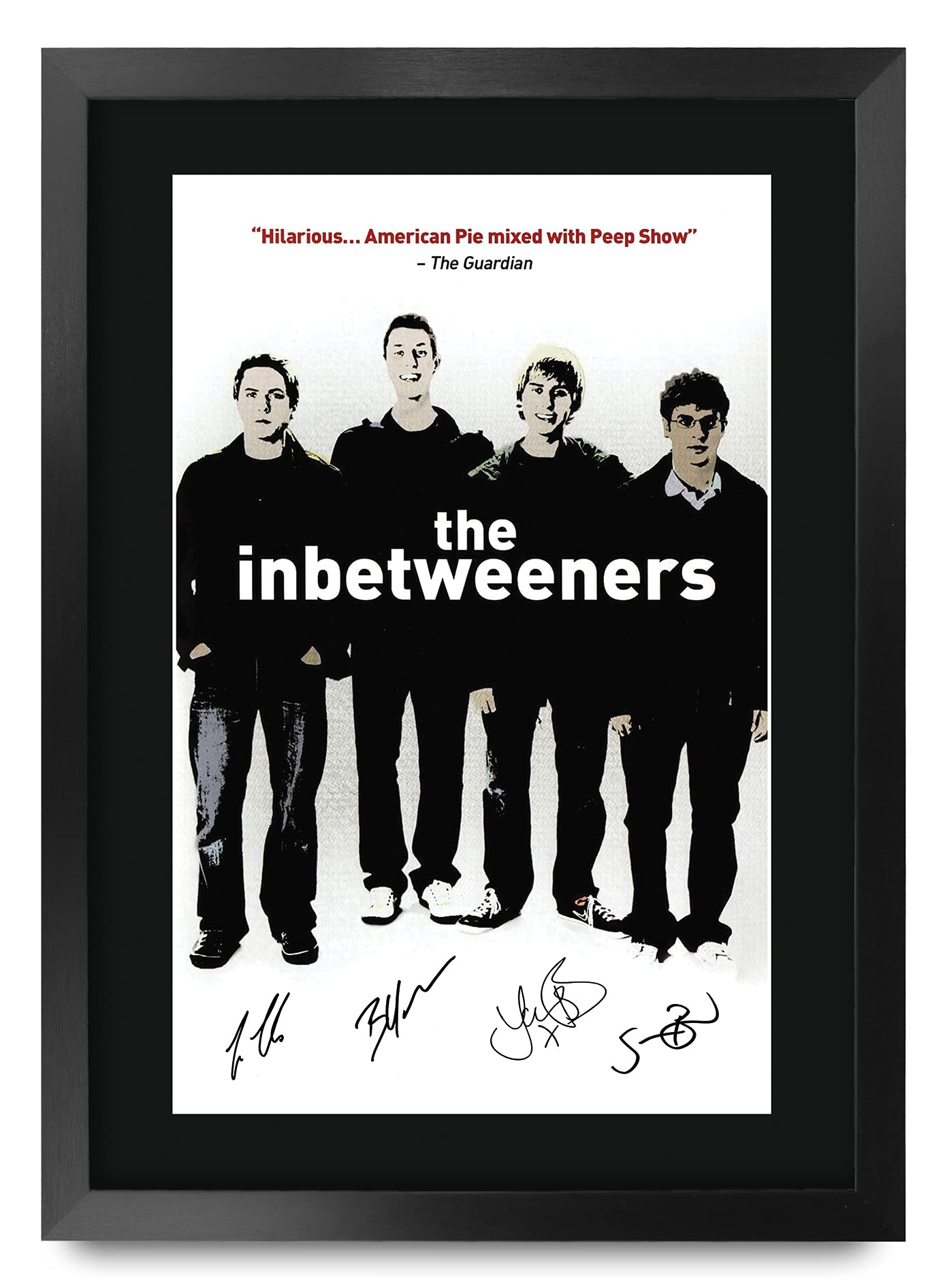HWC Trading FR A3 Inbetweeners Show Gifts Printed Signed Autograph Poster for TV Memorabilia Fans - A3 Framed