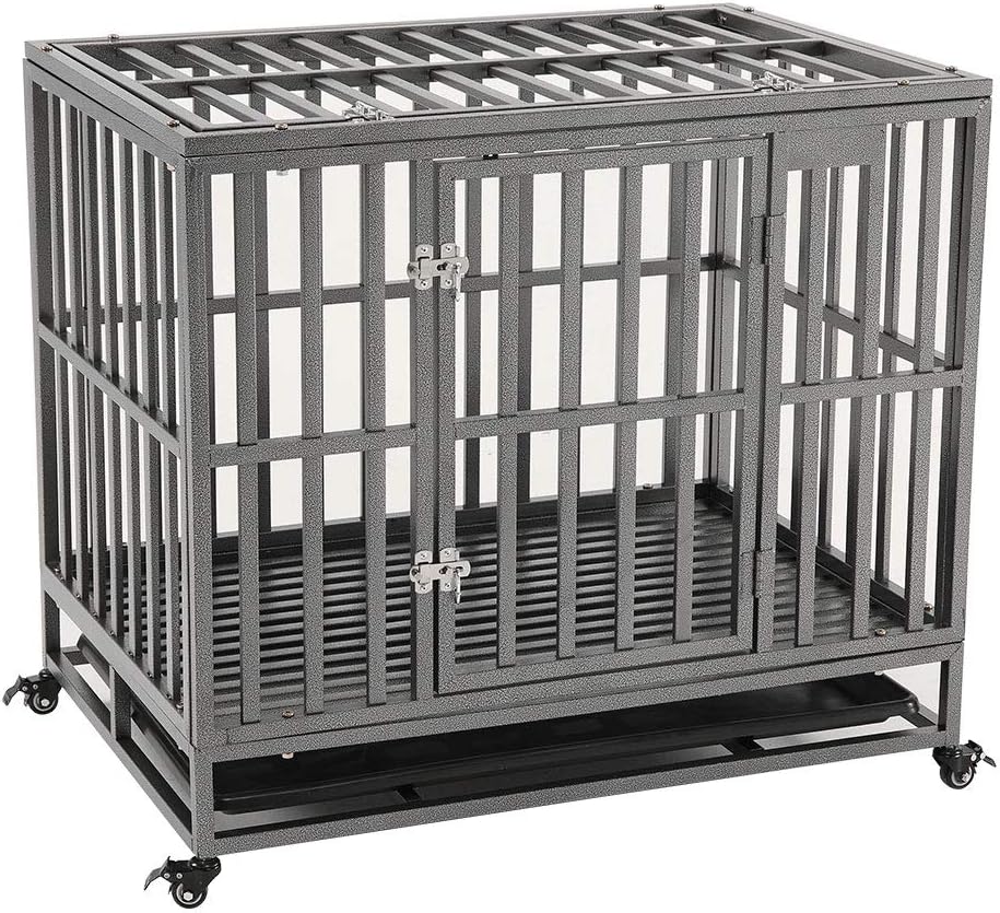 KELIXU Heavy Duty Dog Crate Large Dog cage Dog Kennels and Crates for