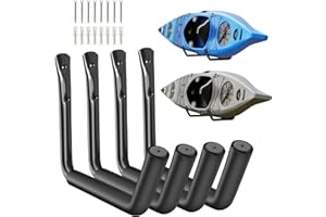 YPJIAJV Kayak Storage Rack Wall Mount (15"), Kayak Hooks, Heavy Duty Garage Storage Hooks for Kayaks Suitable for Hanging Ladders, Bikes, Kayak Storage Racks