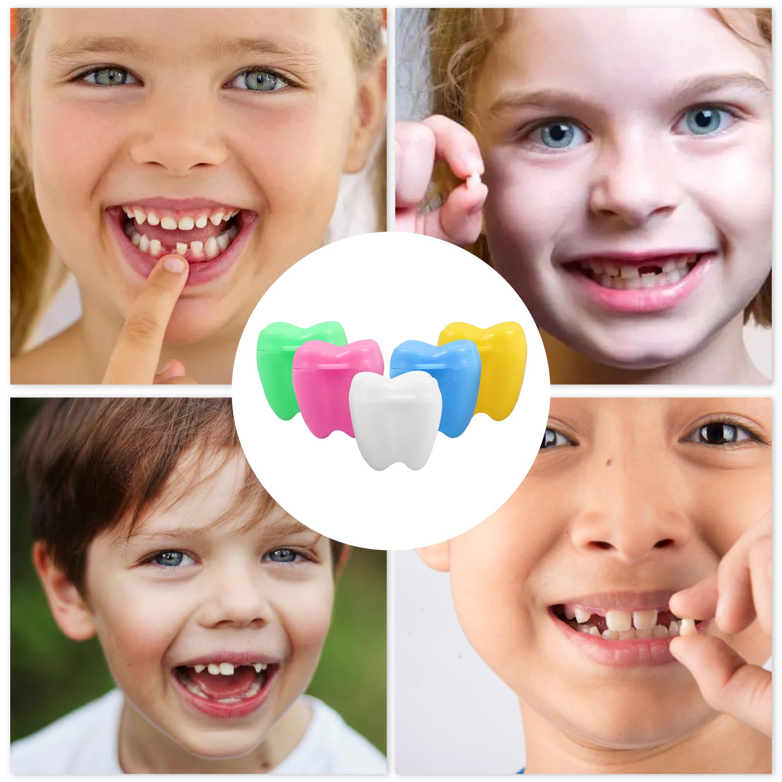 10 Pieces Plastic Baby Tooth Keepsake Box Set, Multicolor Teeth Storage Case Holders Portable Container for kids Boys Girls