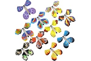 ECJWEI Flying Butterfly, Flutter Flyers Butterflies, Wind Up Butterfly for Kids Boys Girls Christmas Surprise Gifts Stocking Stuffers/Birthday Surprise Gift/Explosion Gift Box/Thank-You Card(10Pcs)