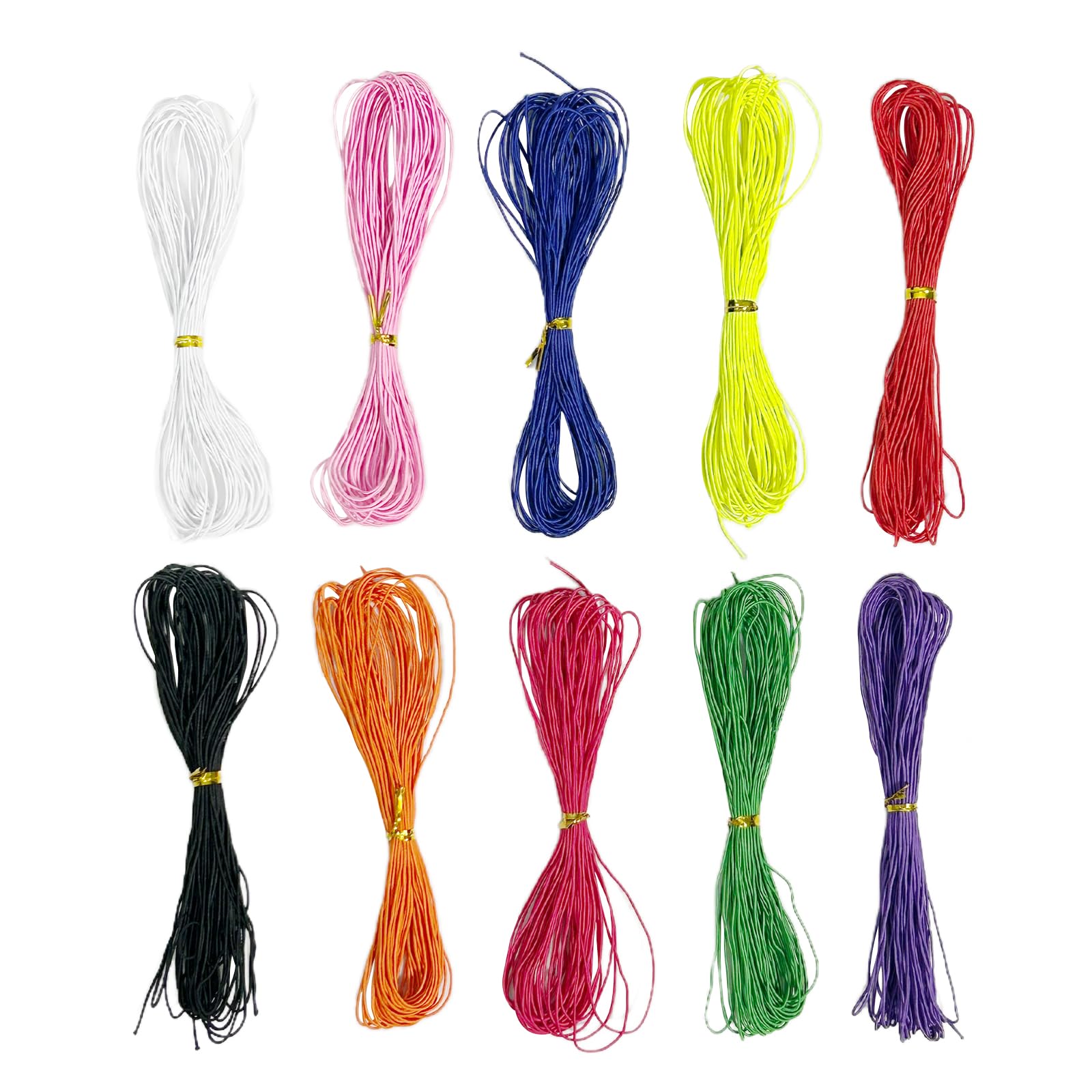 JEKUGOT 0.8mm Elastic Cord, Coloured Elastic String Cord 10 Colors Bracelet String Stretchy for Bracelet,Necklaces,Jewellery Making, DIY Crafting Accessories (100m)