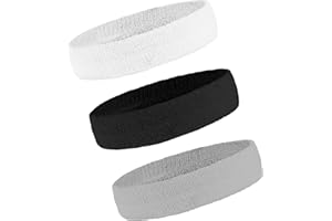 OutdoorEssentials Sweatbands & Wristbands - Absorbent Gym Accessories - Non Slip Headbands - Unisex Running & Workout Gear