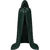 SightYoung Velvet Cloak with Hood,Velvet Cape for Men Women,Adult Halloween Witch Vampire Wizard Cosplay Cloak