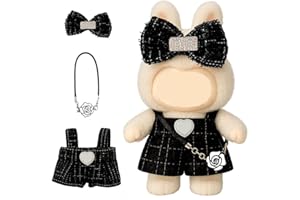 GENOVEGA Cute Doll Clothes for Labubu ( NO Doll) Design Pop Toy Outfits Blind Mystery Box Mart Accessories Mini La Boo-Boo Big Into Energy Monster Labooboo Case Cover Protector Bag Coke Display Charm (Black)