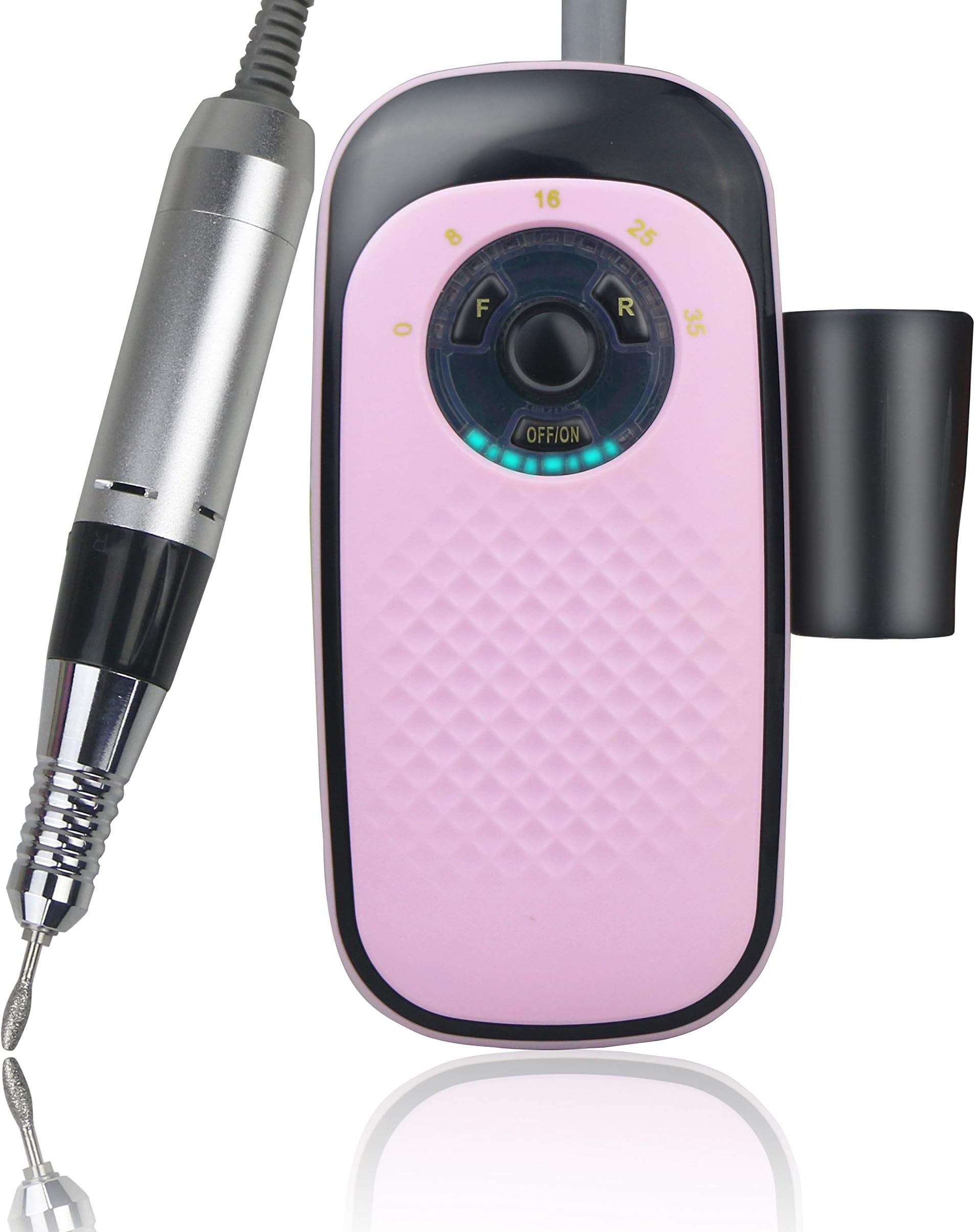Nail Drill for Acrylic Nails,Lumcrissy Portable Rechargeable 35000RPM Electric Nail Drill Professional Cordless High Speed E File Machine for Acrylic Nails Natural Extension Gel Nails Polish Cuticle
