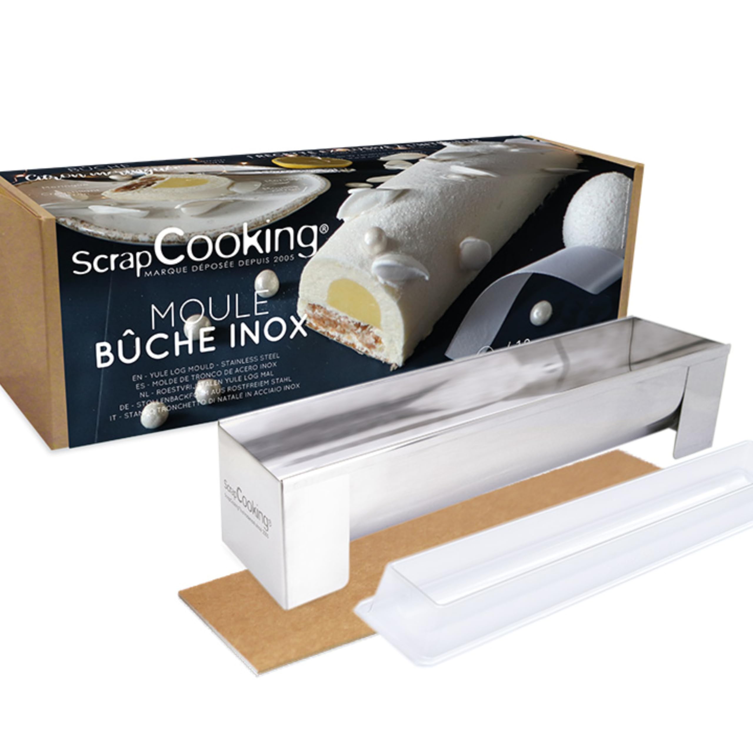 ScrapCooking 1910 Yule Log Mould with Insert Stainless Steel Multi-Coloured 30 x 8 x 6.5 cm