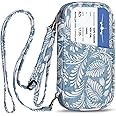 jiemei RFID Family Passport Wallet Holder Waterproof, Travel Document Organizer Credit Card Clutch Bag for Men Women (RFID Leaf)