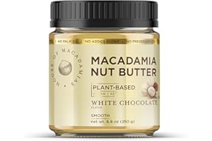 HOUSE OF MACADAMIAS Macadamia Nut Butter, White Chocolate - 1 x 8.8oz - No Added Sugar, No Palm Oil, Plant-based, No Artificial Ingredients