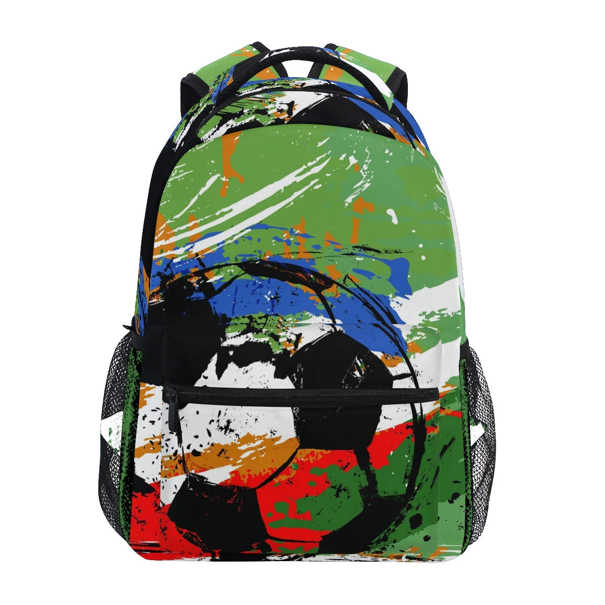 Soccer Football Space Backpack Daypack College School Travel Shoulder Bag