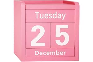 Wooden Block Calendar Perpetual Desk Calendar for Office Classroom Accessories Modern Farmhouse Bookshelf Cubicle Home Decor 