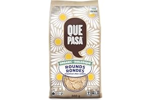 Que Pasa Organic Unsalted Rounds Tortilla Chips, 300 g (Pack of 1), Gluten Free, Non-GMO, by Nature's Path