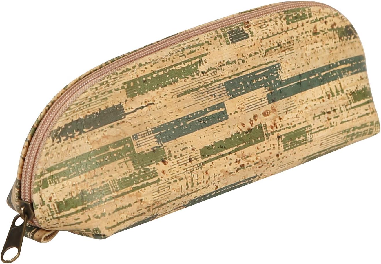 Clairefontaine 420015C, One Small Oval Cork School Pencil Case Vegan, Dimensions: 16x5x6 cm, Beige Colour, Multi-Functional