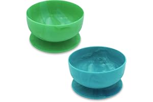 ChooMee Silicone Baby Suction Bowls | Non Slip Extra Strong Suction Base with Durable and Firm Bowl | Ideal for Infant and Toddler Baby Led Feeding | Small 2 CT