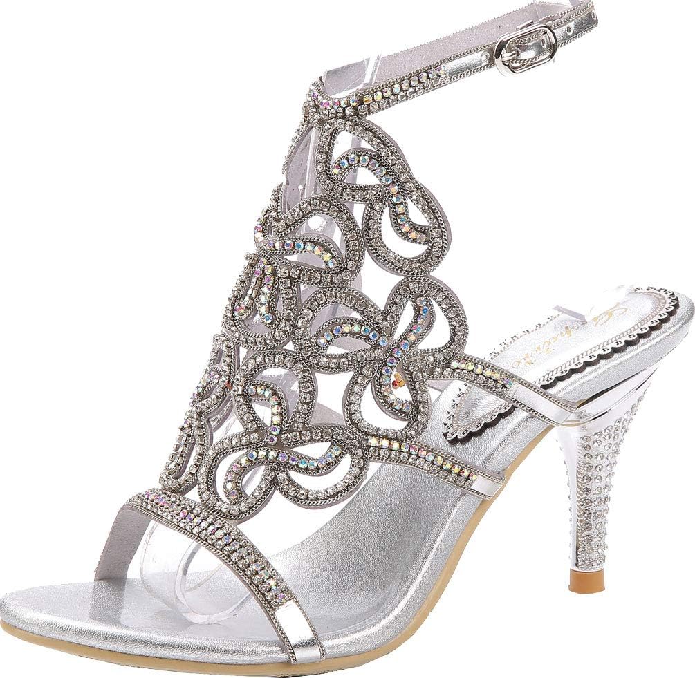Abby L019 Womens Unique Wedding Bride Bridesmaid Party Show Dress Cone Heel Micro-Fiber Sandals