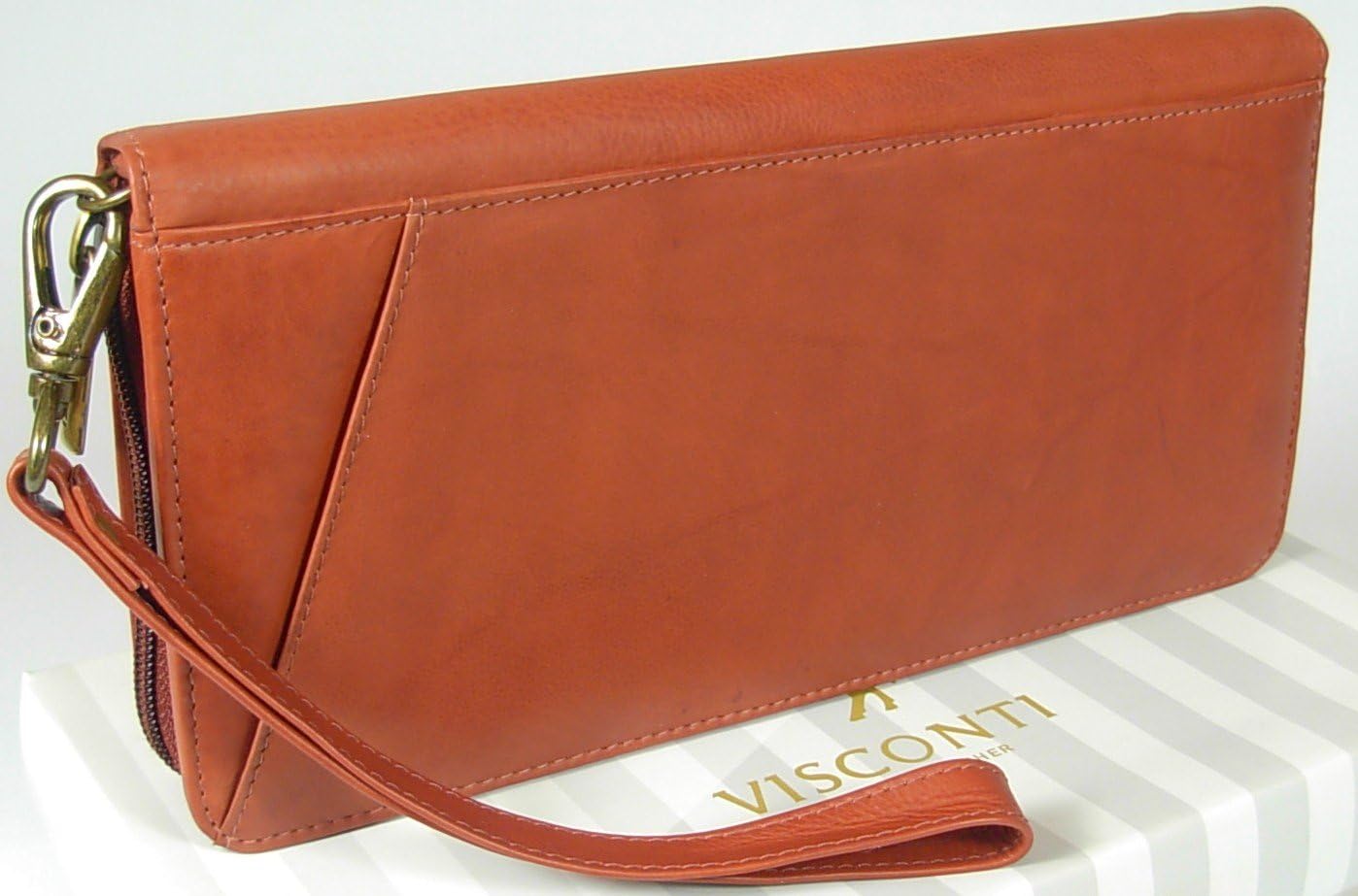New Visconti unisex soft dark brown leather passport travel wallet bag style 1157 - Image 3