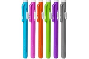 Mr. Pen- Retractable Mechanical Eraser Pen, Pack of 6, Vibrant Colors, Pencil Eraser