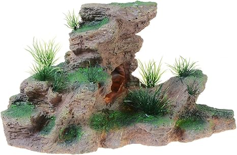 Amazon Com Saim Aquarium Cave Ornament Mountain View Stone Fish