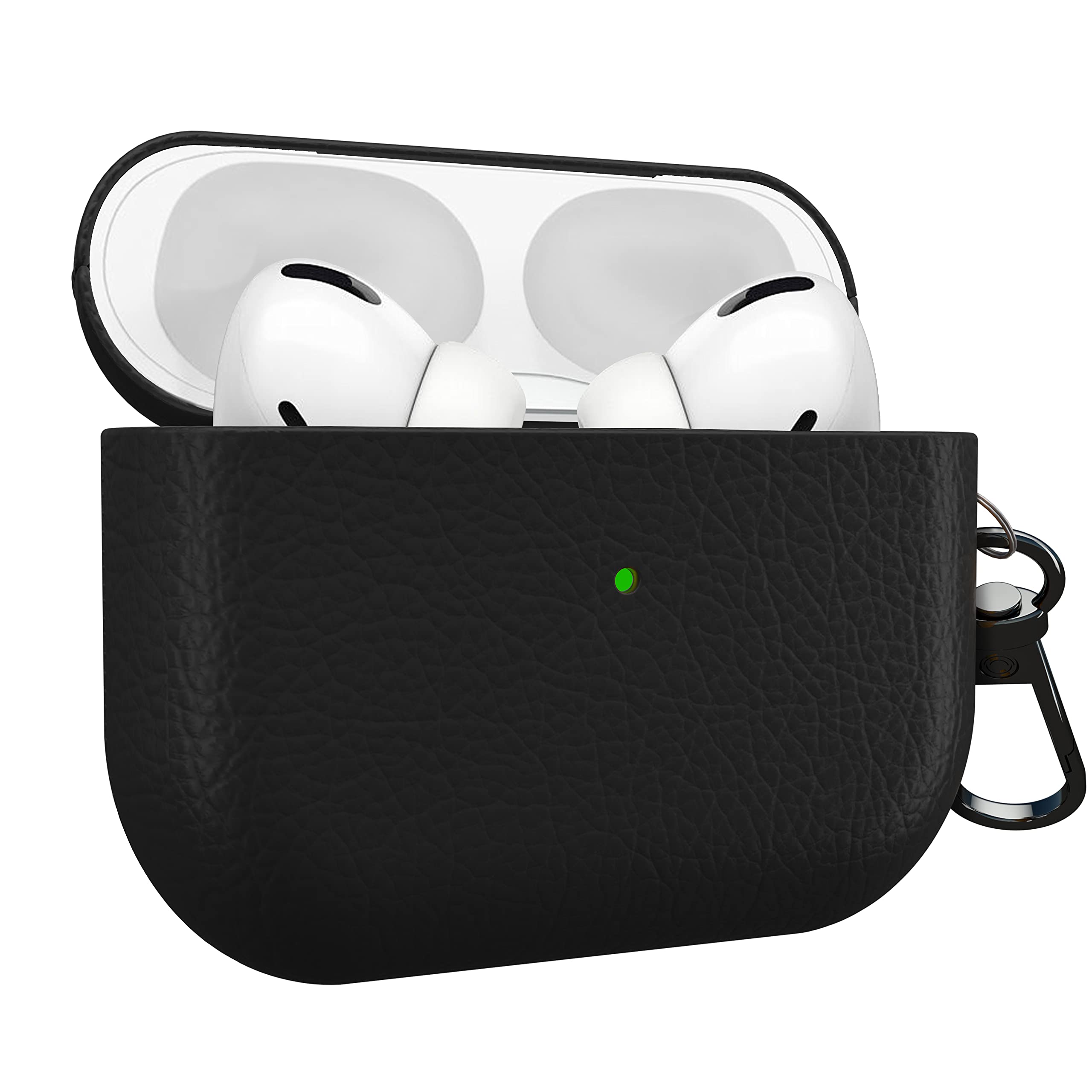 MyGadget Hard Case for Apple Airpods Pro 1th Generation - Anti-Slip & Shockproof Cover in Synthetic Leather for Bluetooth Earphones - Skin in Black