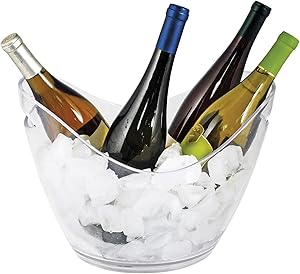 True Ice Bucket Holder Chilling Tub for Indoor and Outdoor Use, Holds 4 Wine Bottles, 10.25