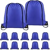 NACHLYNN Royal Blue Drawstring Backpack Bulk 12 Pieces Tote Sackpack DIY Drawstring Bags Sports Bag Nylon Draw String Sport Bag for Boys Girls Women Men Gym Sport Trip