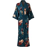 Ledamon Women's Kimono Robe Long for Women - Pocket Floral Bathrobe