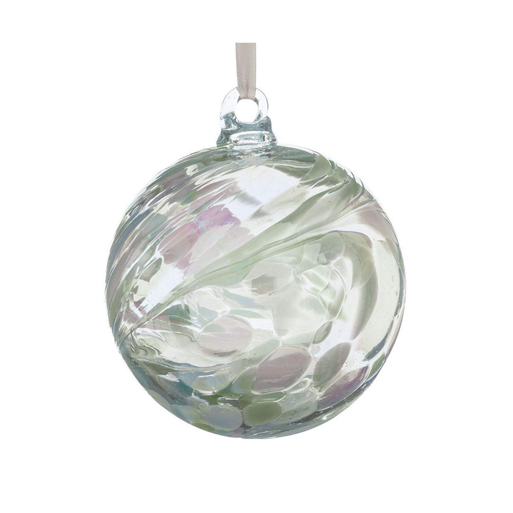 Sienna Glass 30th Wedding Anniversary Friendship Ball – 10cm Handcrafted Pearl Glass Ornament with Ribbon – Unique Gift for Pearl Anniversary Celebrations