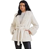 Allegra K Women's Faux Fur Winter Coats Long Sleeve Lapel Shaggy Jacket Warm Coat with Pockets 2025