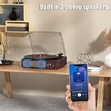 Mersoco Vinyl Record Player Turntable with Built-in Bluetooth & 2 Speakers view 7